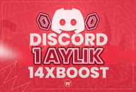 ⭐️[BOTSUZ] DİSCORD 1 AYLIK 14X BOOST⭐️