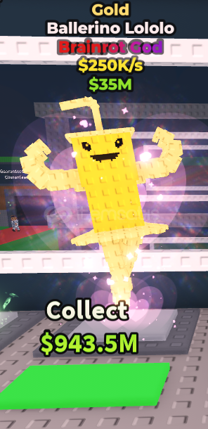 Brainrot God Gold Ballerino Lololo $250K/S Brainrot God Gold Ballerino Lololo $250K/S