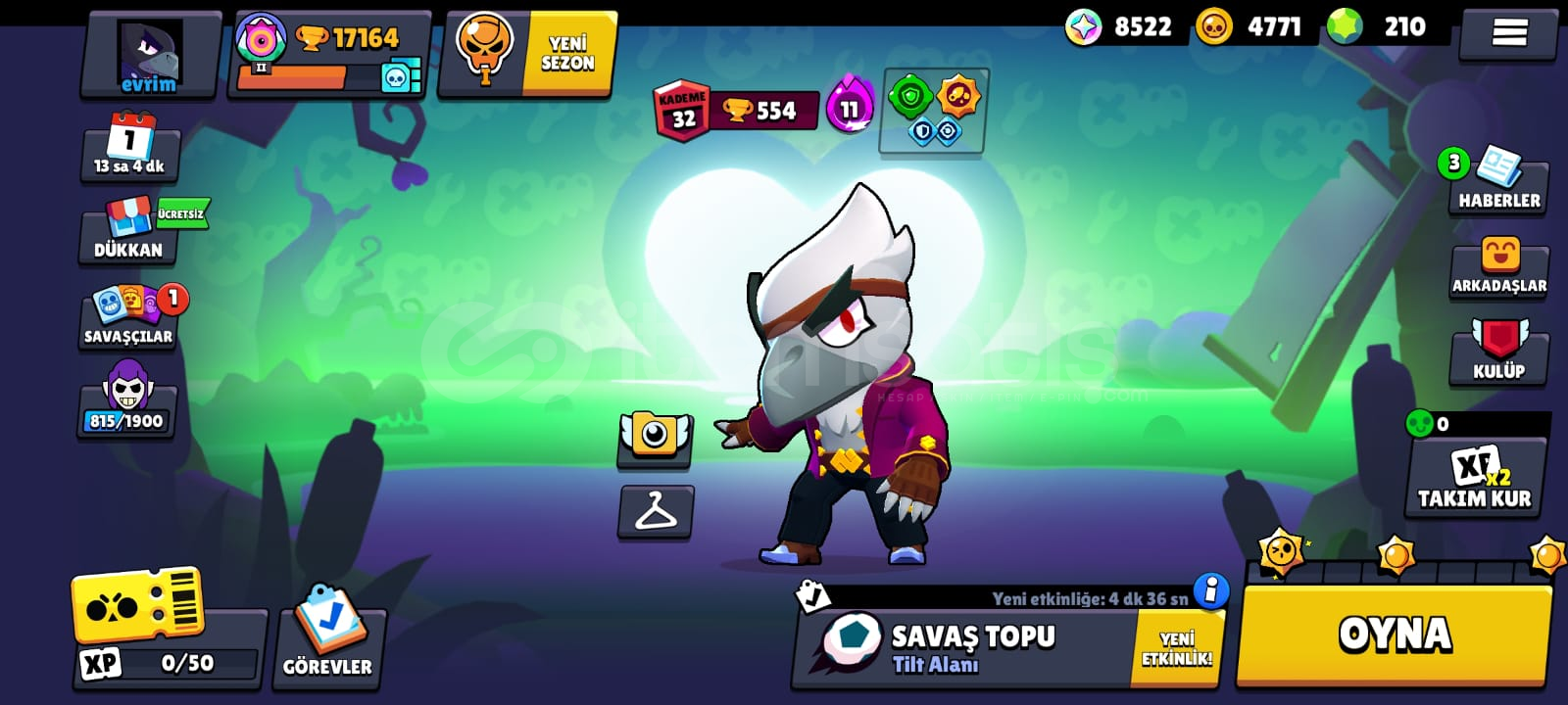 BRAWL STARS 17K+ KUPALI HESAP BRAWL STARS 17K+ KUPALI HESAP