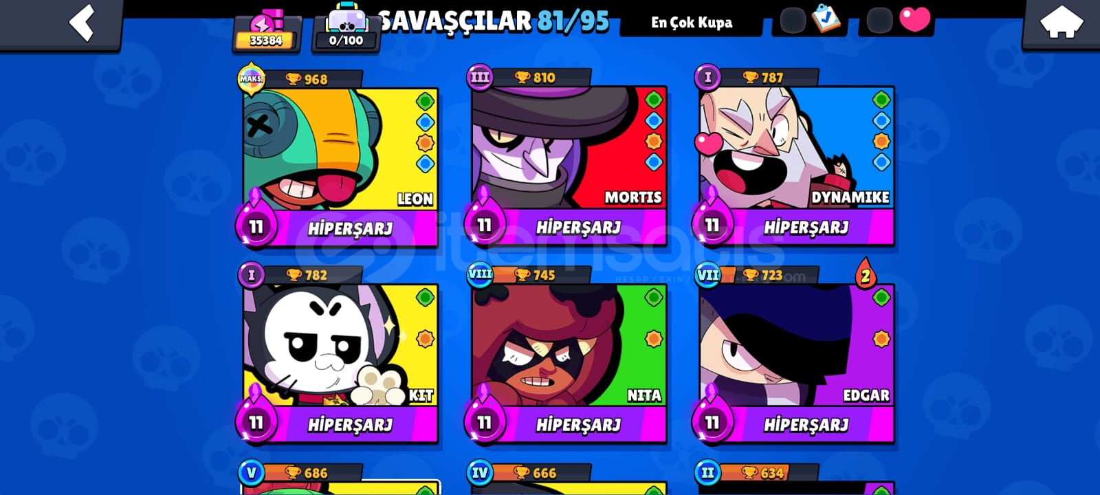Brawl Stars 35 k 81 savaşçı  Brawl Stars 35 k 81 savaşçı