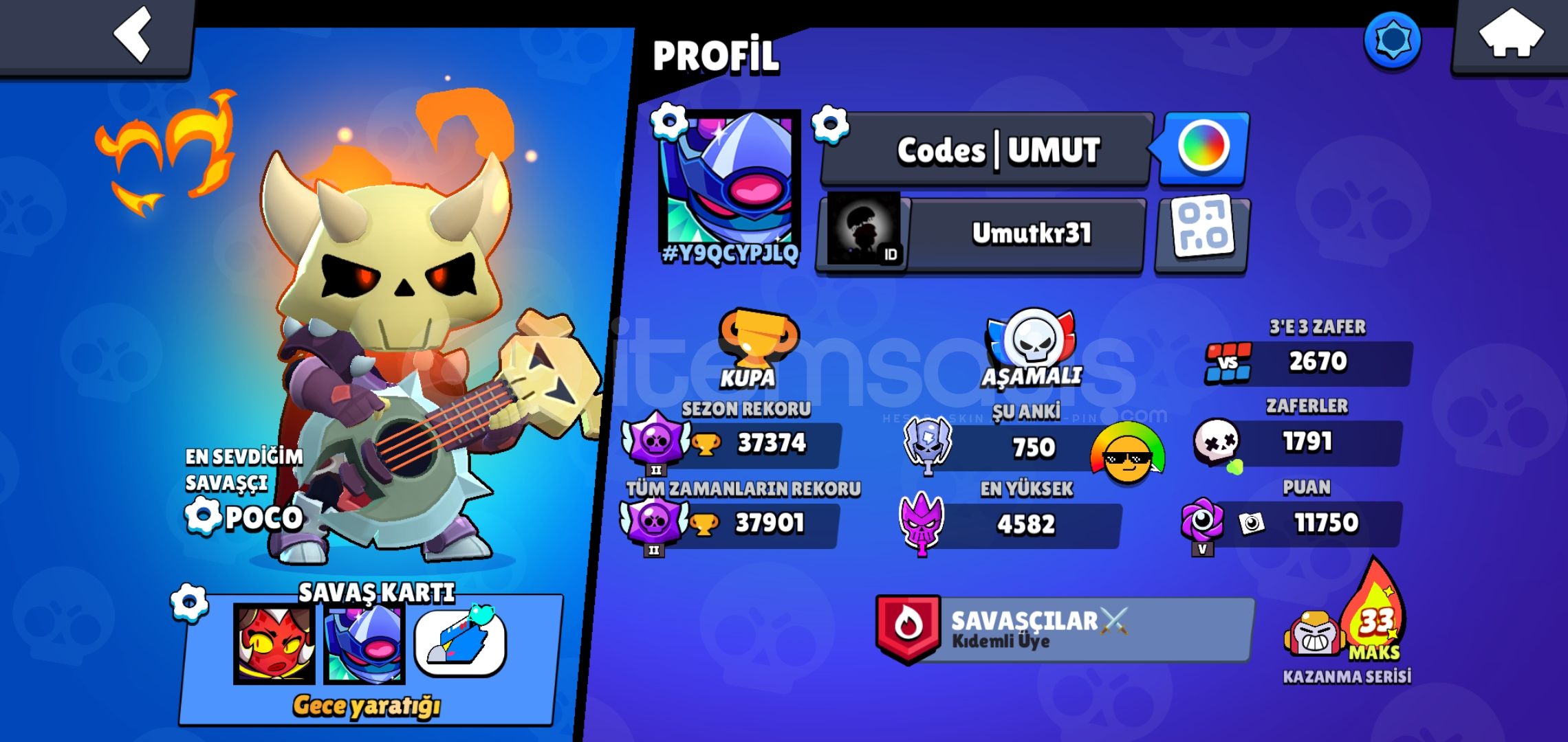 Brawl stars 37 kupa hesap alan pişman olmaz  Brawl stars 37 kupa hesap alan pişman olmaz