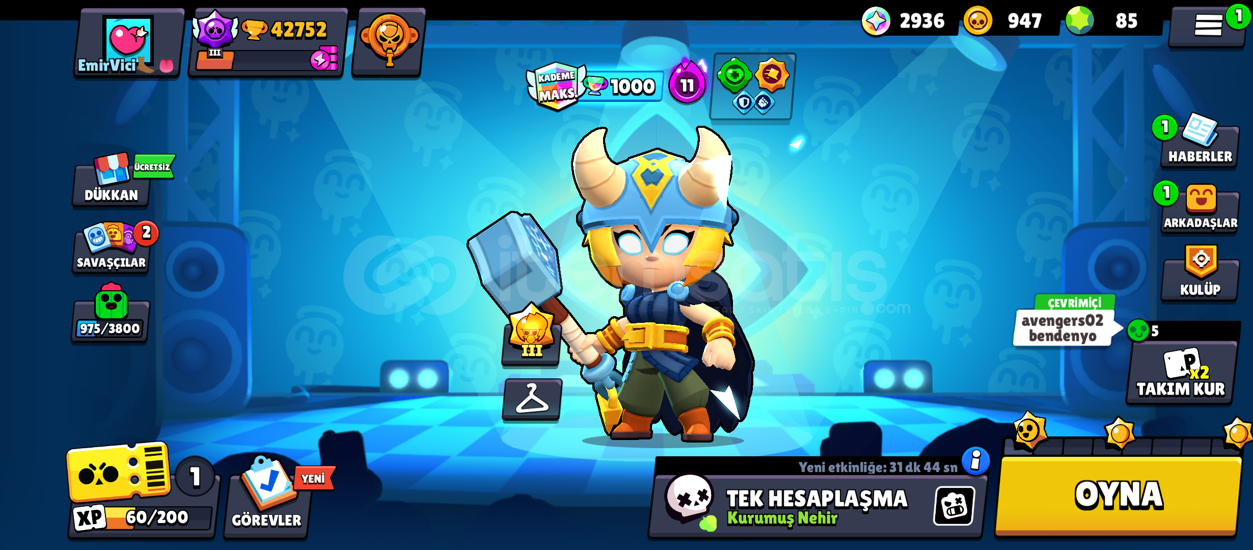 BRAWL STARS 42K 20 TANE 1K LI HESAP  BRAWL STARS 42K 20 TANE 1K LI HESAP