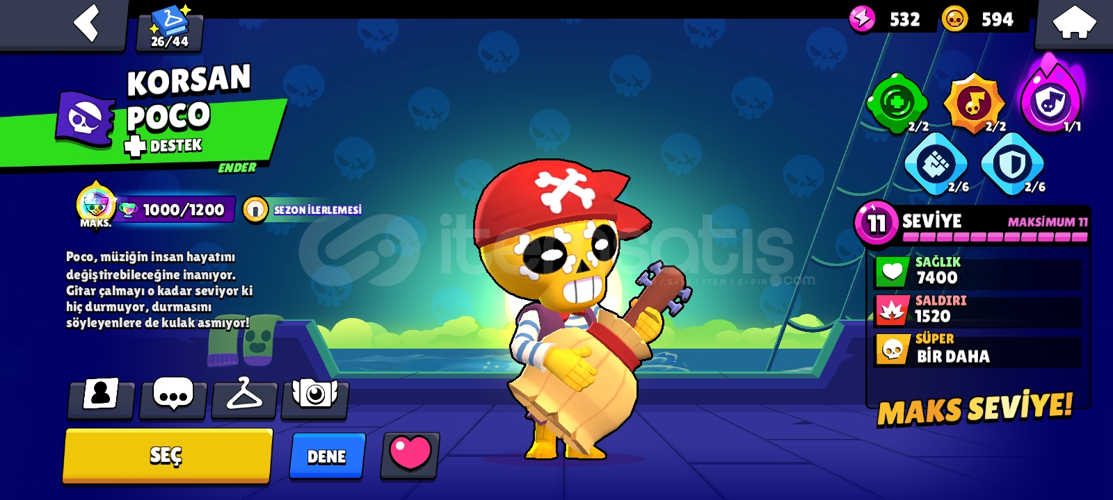 Brawl stars 55k 91 karakterli hesap