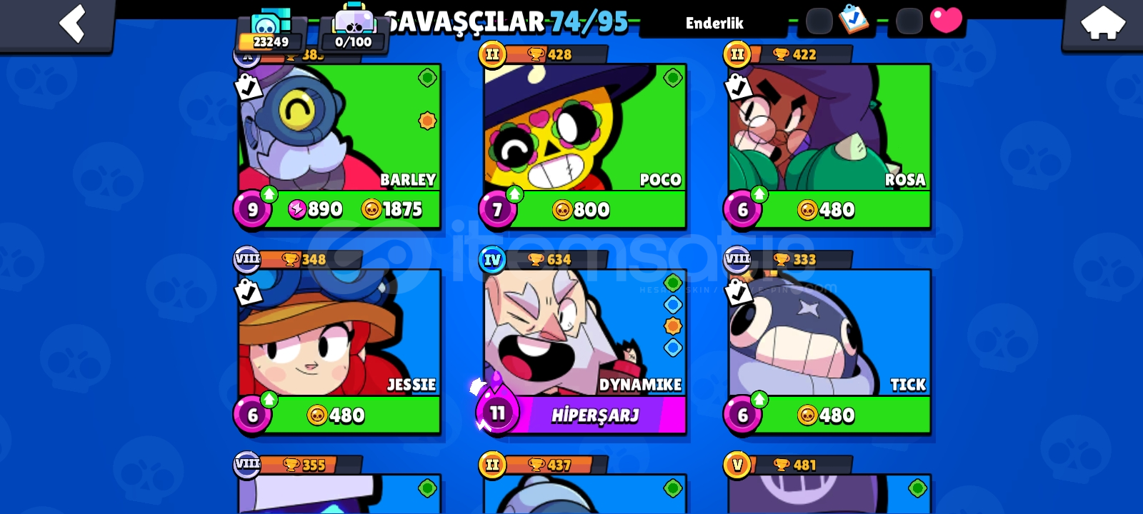 Brawl stars 74 karekterli Brawl stars 74 karekterli