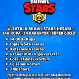 ????Brawl Stars Hesabı – 34K Kupa | 9 Efsanevi ????