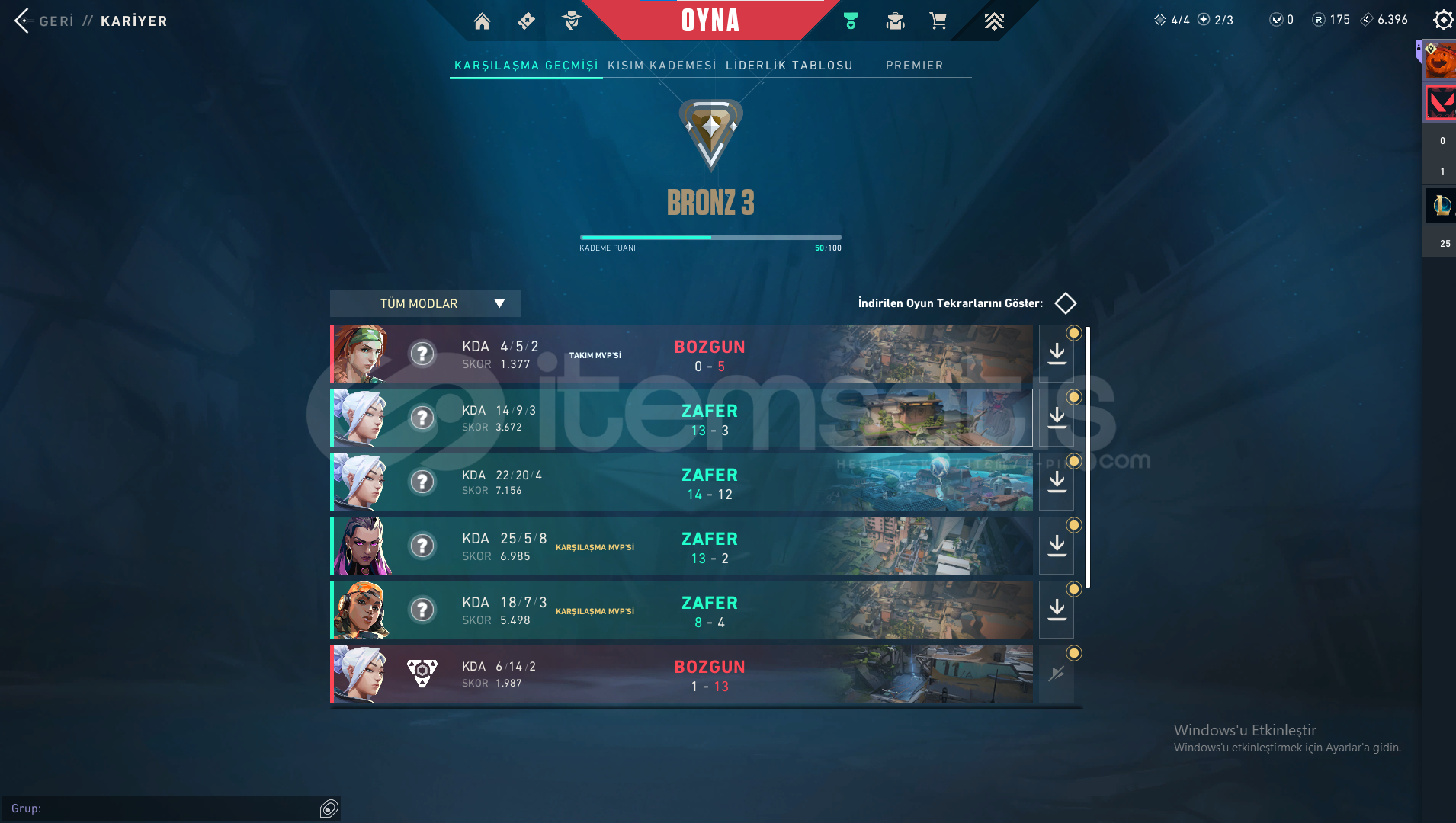 BRONZ 3 TR MAİLLİ YÜKSEK MMR BRONZ 3 TR MAİLLİ YÜKSEK MMR