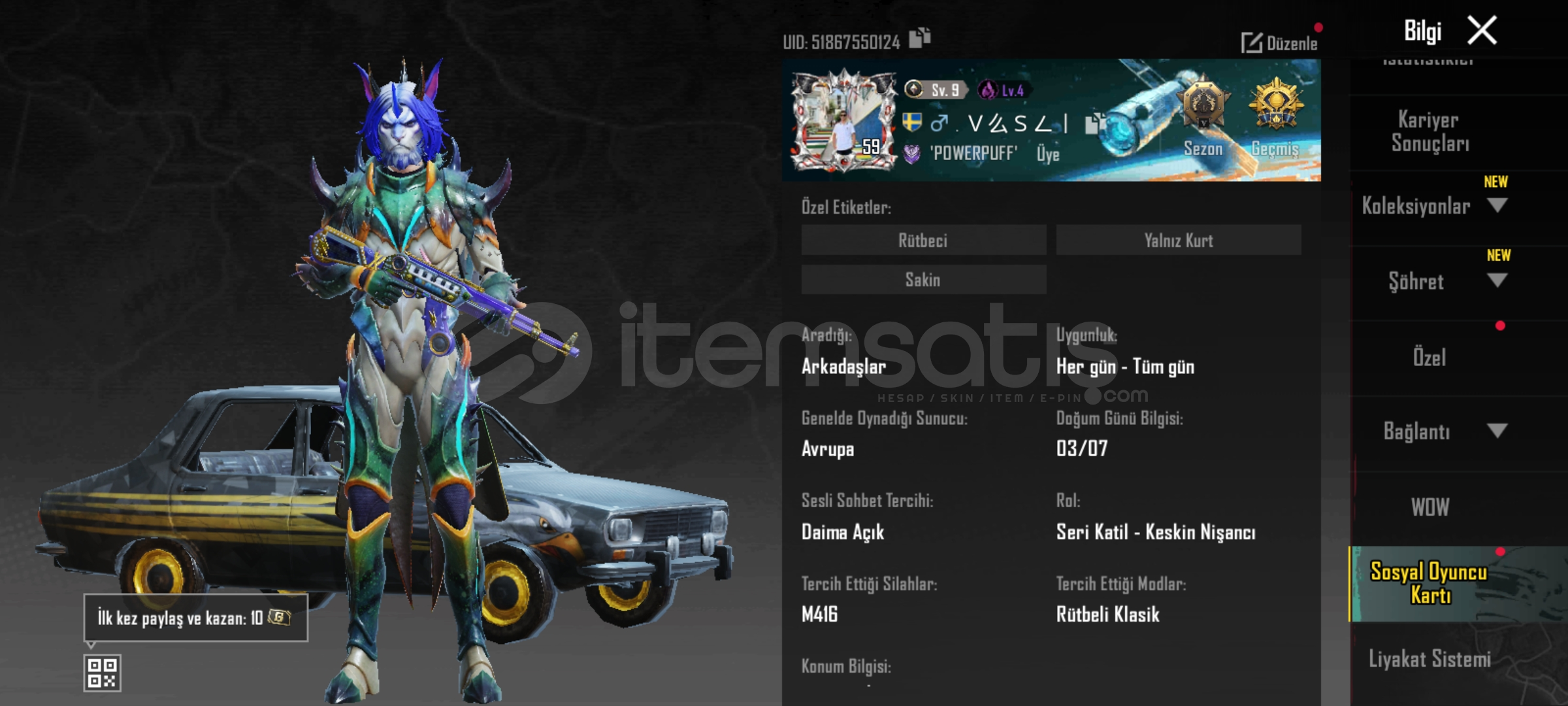 BU FİYATA BU HESAP BAŞKA YERDE YOK!! BU FİYATA BU HESAP BAŞKA YERDE YOK!!