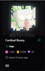 BUBBLE GUM / CARDİNAL BUNNY 1 ADET