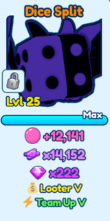 Bubble Gum Sim INF Shiny Dice Split 1X
