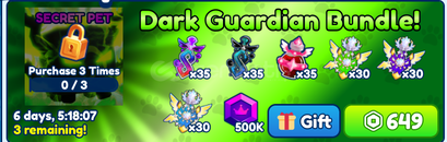 Bubble Gum Simulator Dark Guardian Bundle