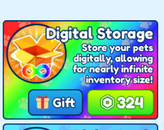 Bubble Gum Simulator Digital Storage
