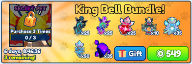 Bubble Gum Simulator King Bell Bundle