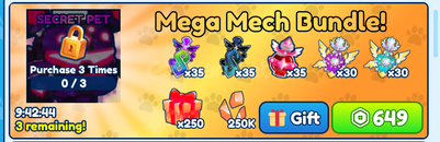 Bubble Gum Simulator Mega Mech Bundle
