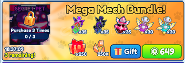 Bubble Gum Simulator Mega Mech Bundle