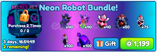 Bubble Gum Simulator Neon Robot Bundle Bubble Gum Simulator Neon Robot Bundle
