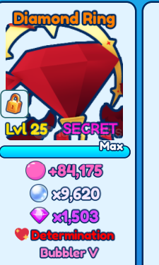 BUBBLE GUM SIMULATOR Shiny Diamond Ring BUBBLE GUM SIMULATOR Shiny Diamond Ring