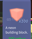 Build A Boat Neon Block