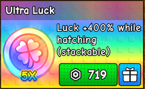 ⭐Build A Zoo Basic Ultra Luck⭐