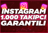 ⭐[ÇALIŞIYOR+HIZLI]⭐İNSTAGRAM 1000 TAKİPÇİ⭐