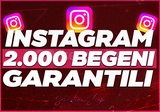 ⭐[ÇALIŞIYOR+HIZLI]⭐İNSTAGRAM 2000 BEGENI⭐