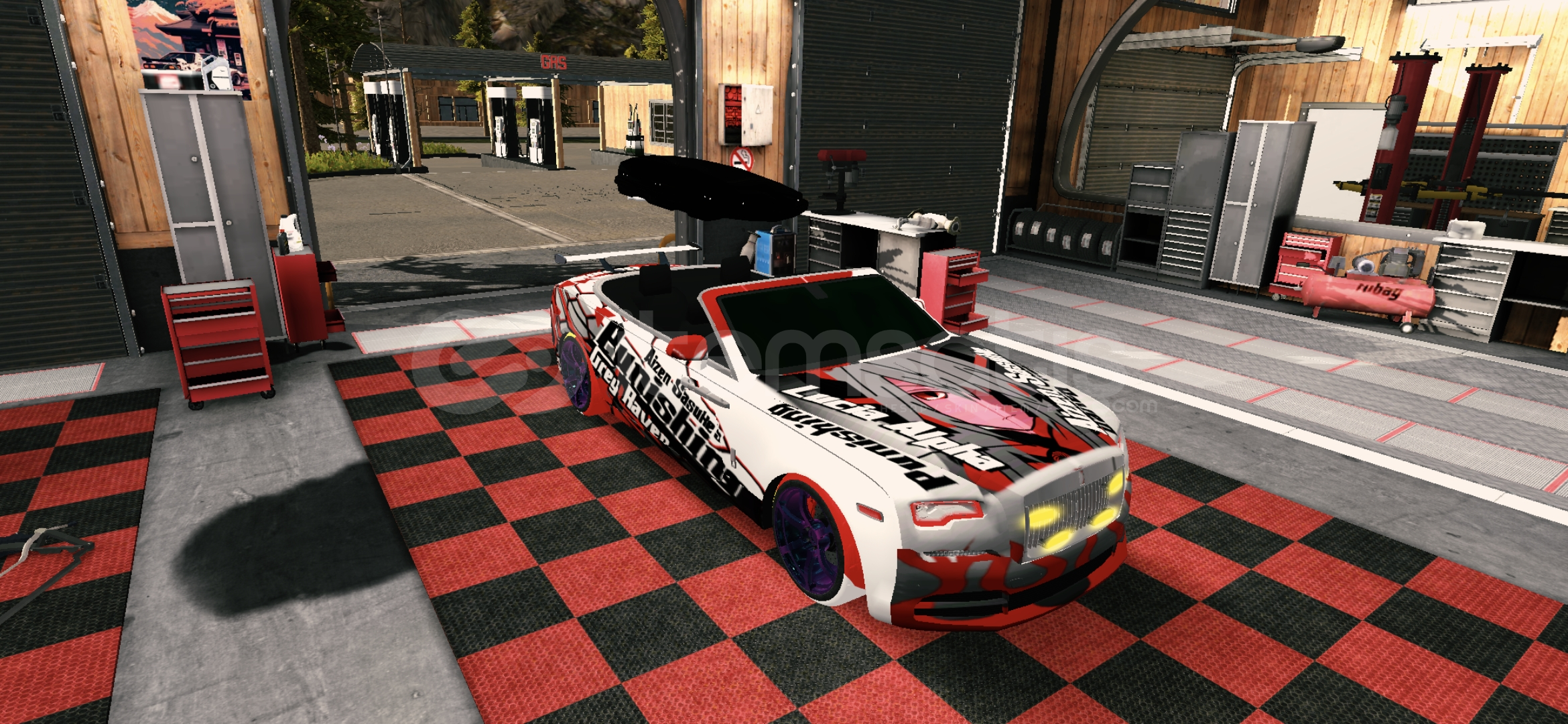 Car parking rolls royce anime çizimli araç