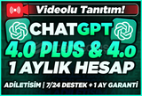 ⭐ChatGPT 4.0 PLUS & 4.o 1 Aylık + GARANTİLİ