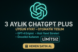 ChatGPT Plus 3 Aylık Üyelik – Hızlı Teslim!