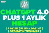 ⭐ ChatGPT Plus 4.0 ve GPT-4o 1 Aylık ✅