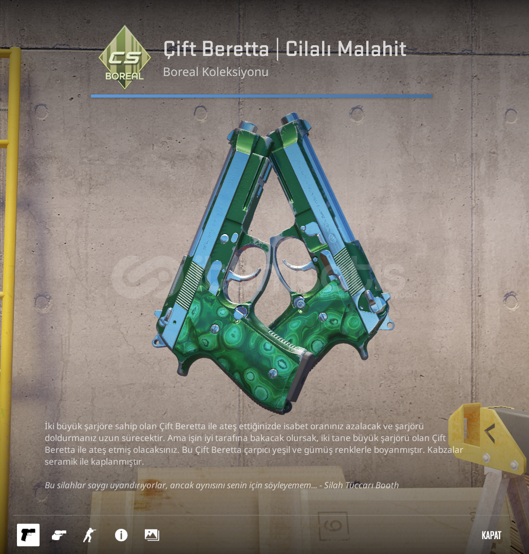 ⚡ Çift Beretta | Cilalı Malahit ⚡ Çift Beretta | Cilalı Malahit
