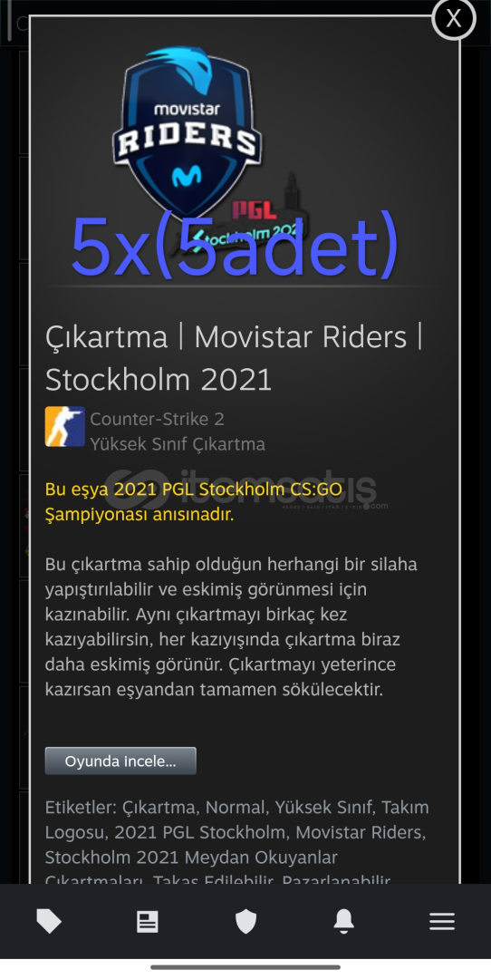 Çıkartma | Movistar Riders | Stockholm 2021 Çıkartma | Movistar Riders | Stockholm 2021