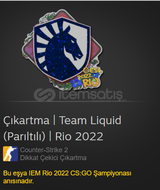 Çıkartma | Team Liquid (Parıltılı) | Rio 2022