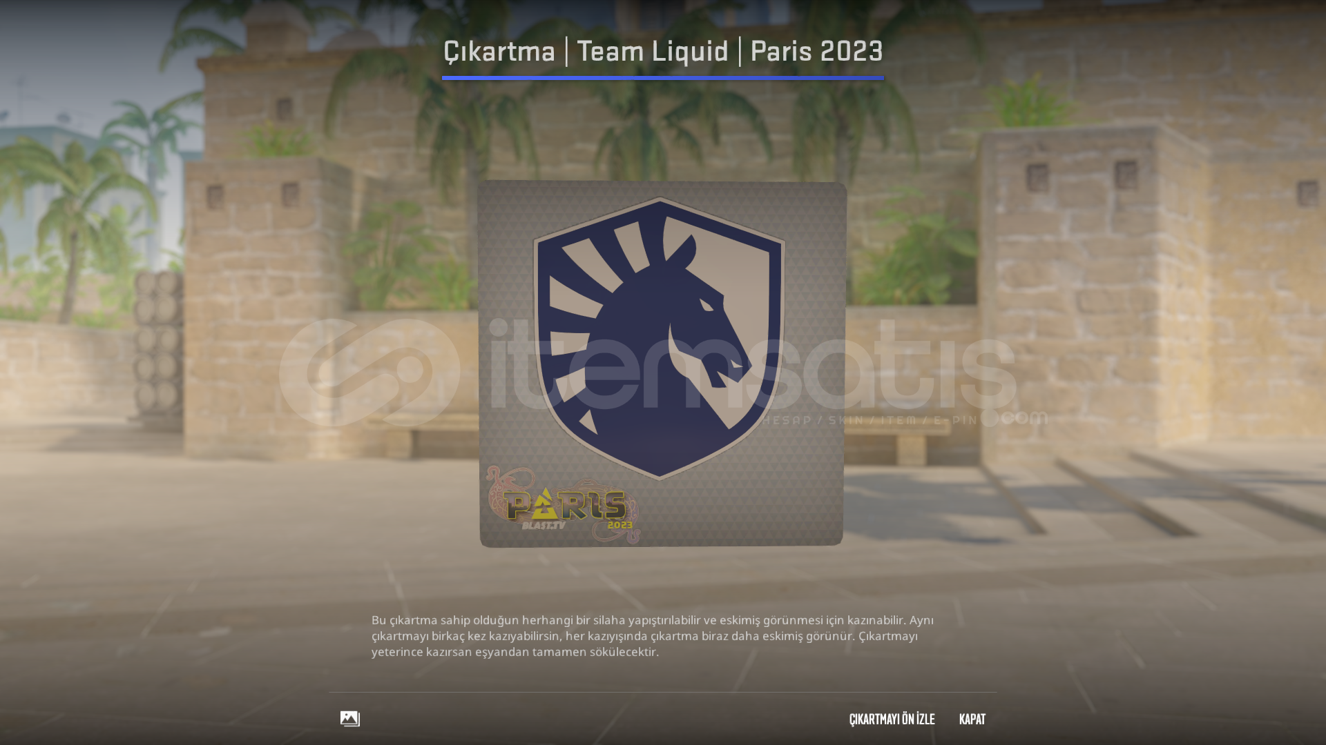 ✨Çıkartma | Team Liquid | Paris 2023✨ ✨Çıkartma | Team Liquid | Paris 2023✨