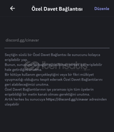 Cinavar url sunucu ile birlikte verilecektir