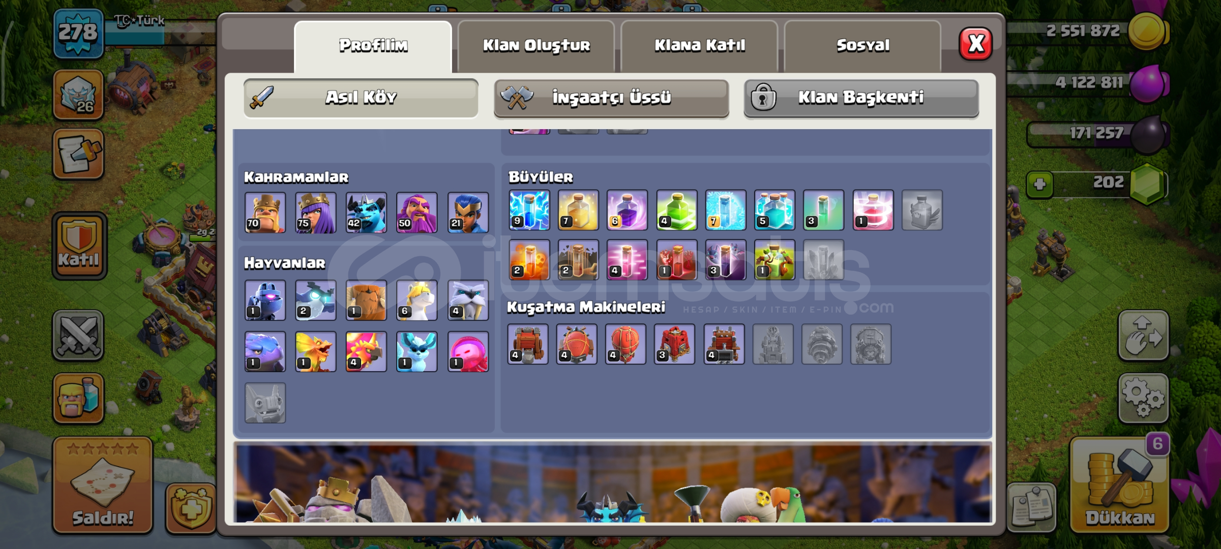 clas of clans hesap TH 17  clas of clans hesap TH 17