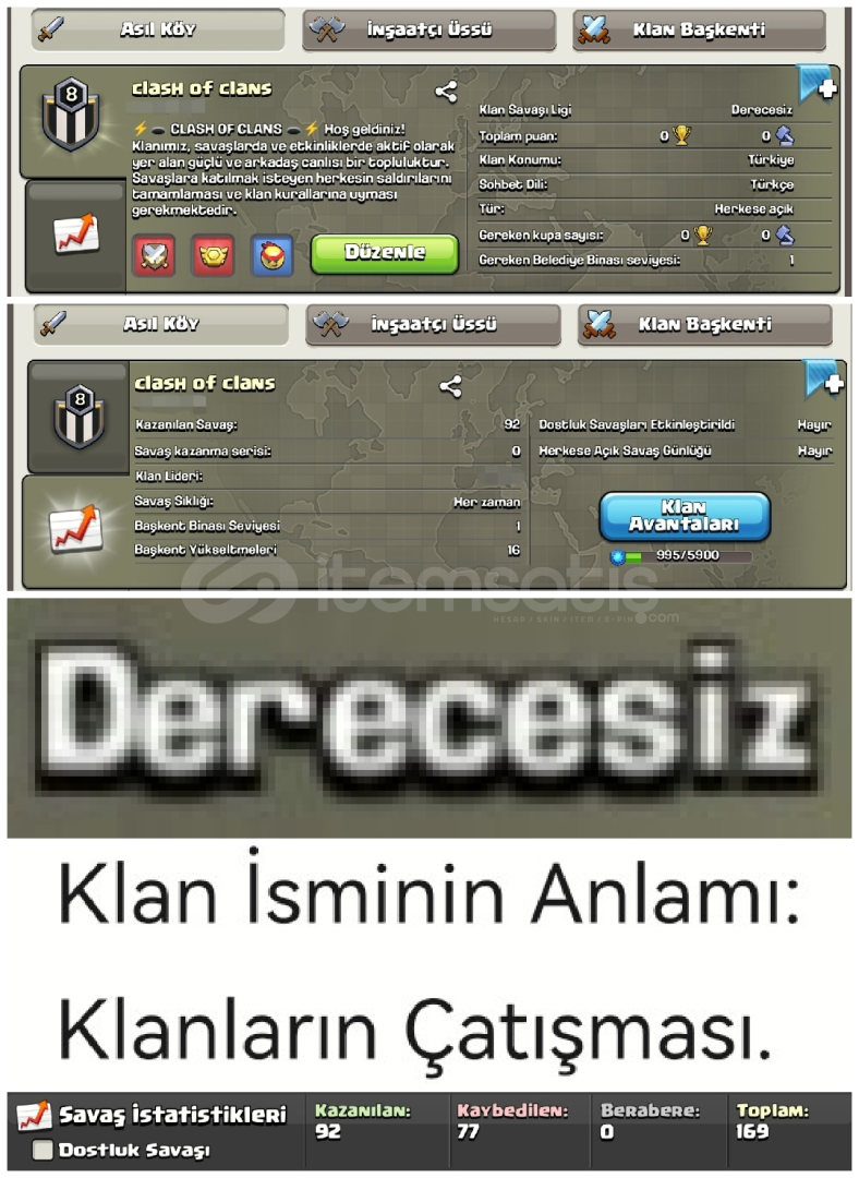 CLASH OF CLANS⚡LİG ÖZEL⚡SAĞLAM GÜNLÜK⚡ÜNLÜ İSİM CLASH OF CLANS⚡LİG ÖZEL⚡SAĞLAM GÜNLÜK⚡ÜNLÜ İSİM