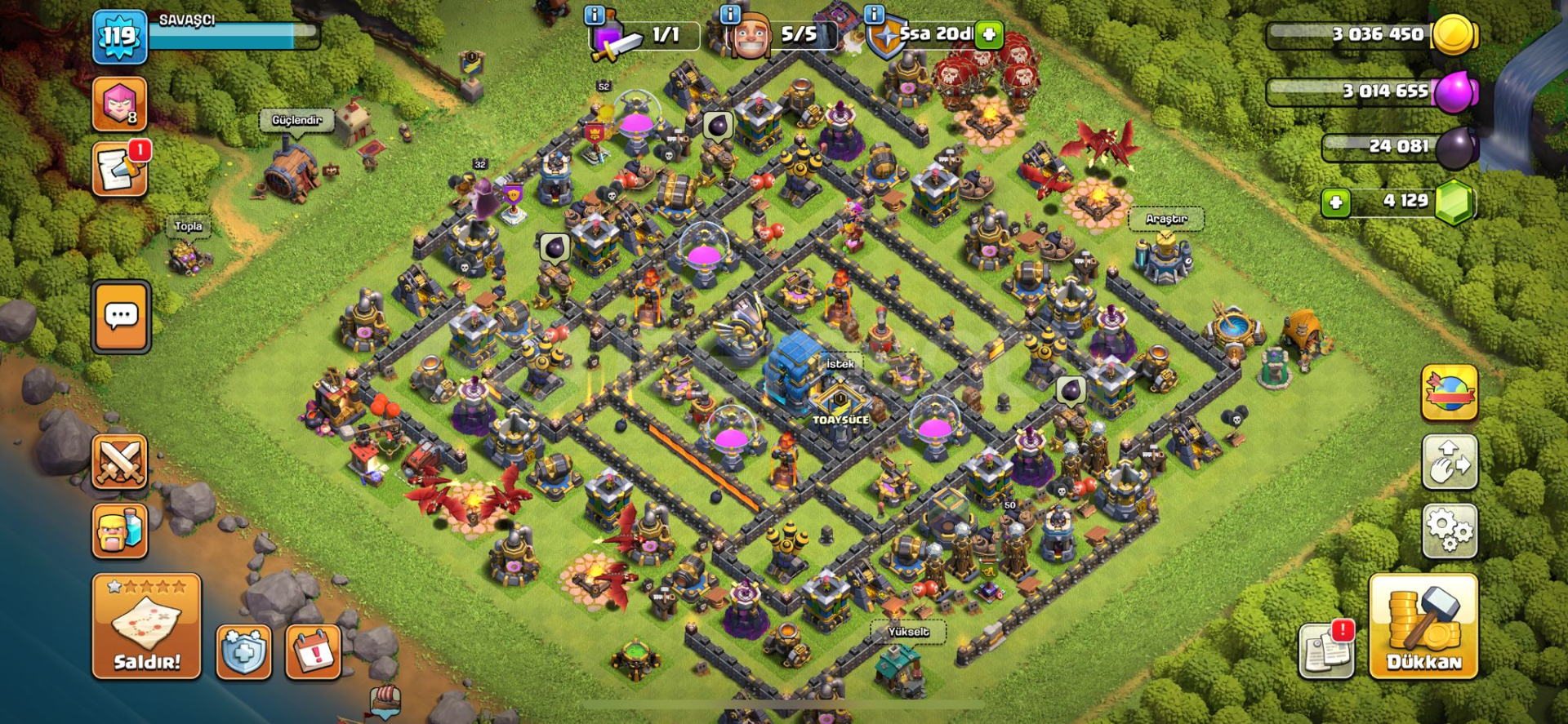 Clash Of Clans | 119 LVL BB12 4129 taşlı hesap Clash Of Clans | 119 LVL BB12 4129 taşlı hesap