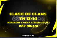 clash of clans th13 th14 4-5 inşaatçı