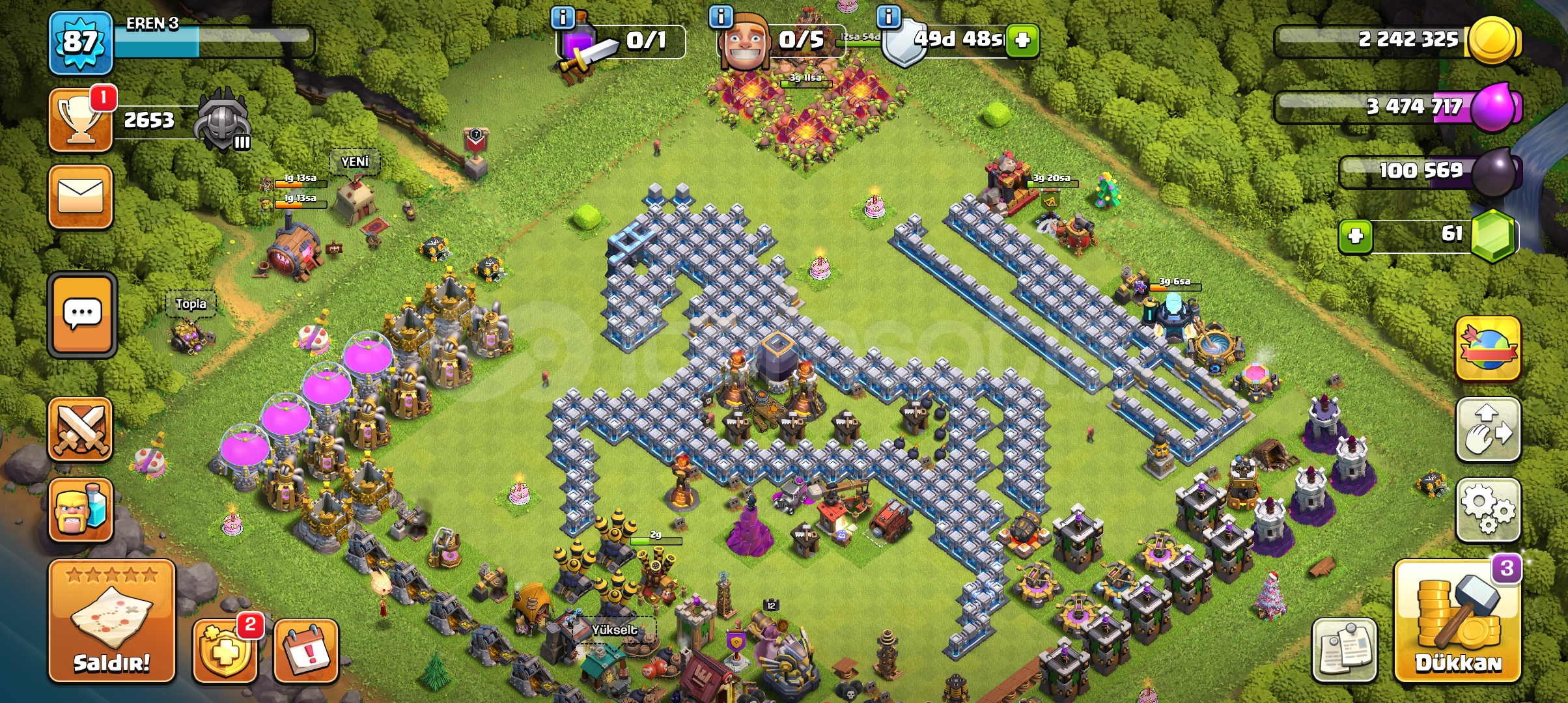 Clash of clash köy duvarlarınız fullenir  Clash of clash köy duvarlarınız fullenir