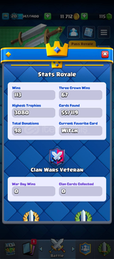 clash royale 20sv hesap 11k altın 115elmas