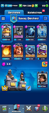 Clash Royale 27 Level 4621 Kupalı Hesap