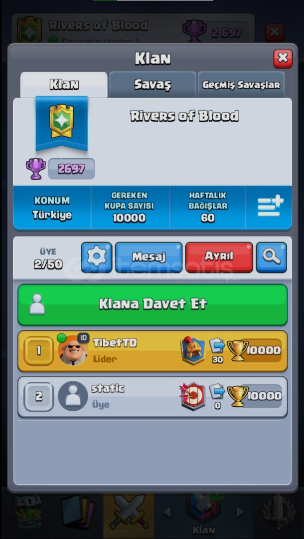 Clash Royale 2700 Savaş Kupalı Klan Clash Royale 2700 Savaş Kupalı Klan