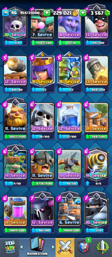 Clash Royale 46 Level 7736 Kupalı Hesap