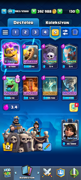 Clash Royale 5100 kupalı hesap evrimli