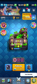 Clash Royale 5231 kupa Vip Hesap