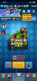 clash royale 5k 96 kart 1 evrim
