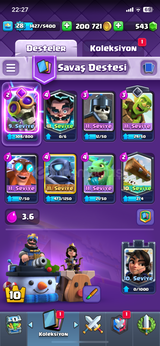 clash royale 5k 96 kart 1 evrim