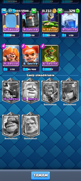 Clash Royale 6400 kupa efsoların hepsi açık 