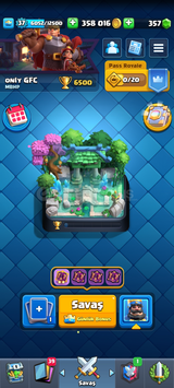 Clash royale 6500 kupa yüksek evli hesap