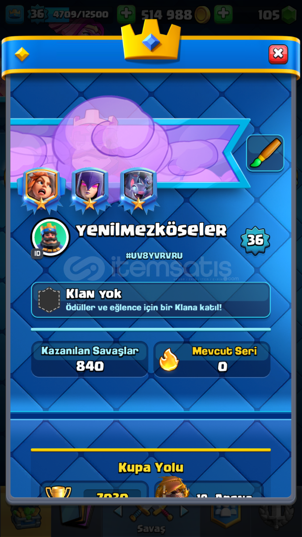 Clash Royale 7K Kupa 117 Kart 8 Evrim 1 İsim  Clash Royale 7K Kupa 117 Kart 8 Evrim 1 İsim