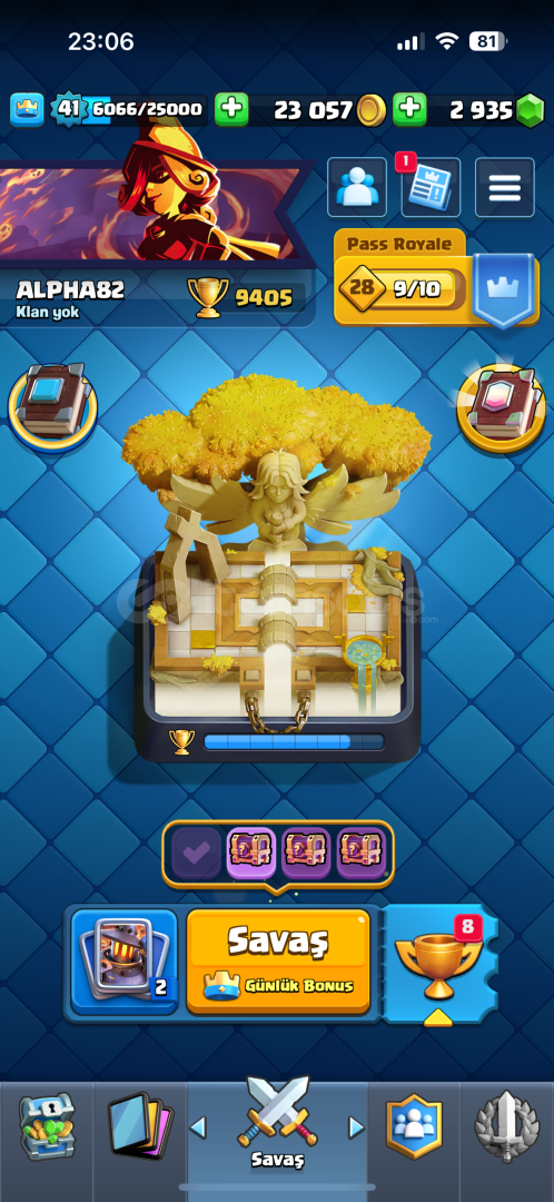 Clash royale 9.4k kupa 3k elmas hesap Clash royale 9.4k kupa 3k elmas hesap